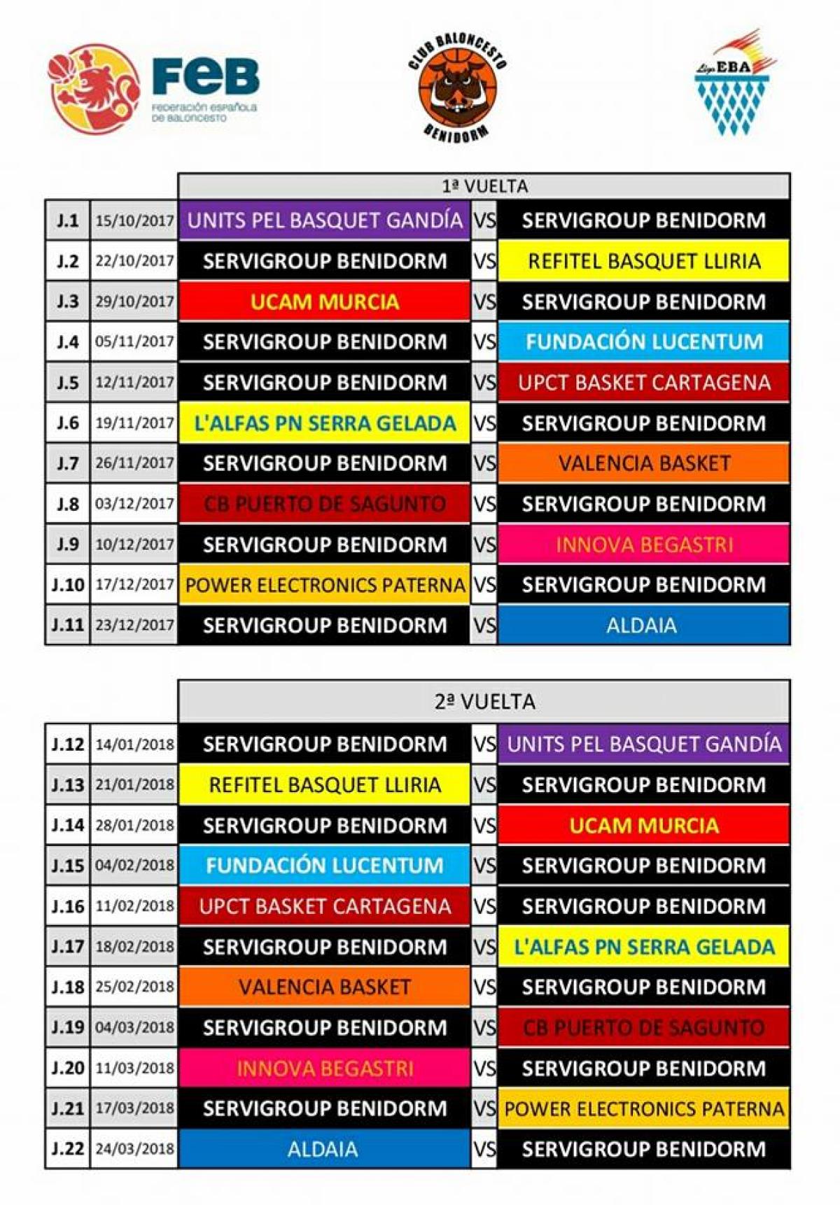 Ya tenemos el calendario de Liga EBA